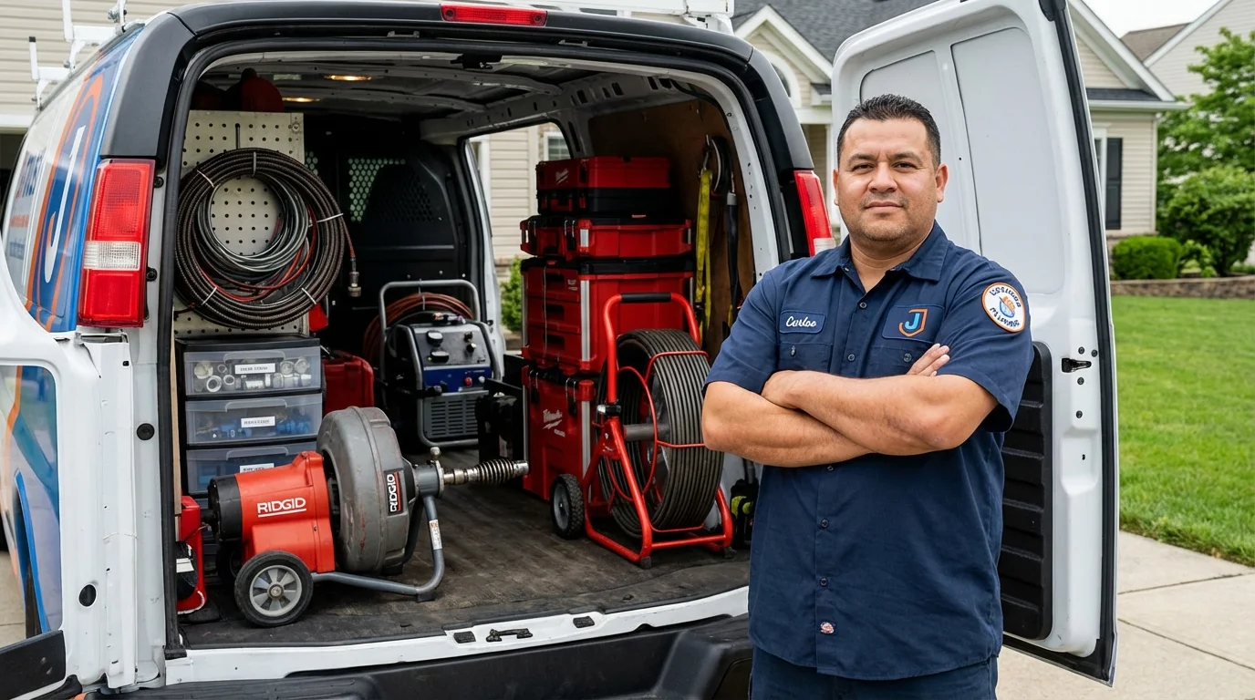 Professional drain cleaning equipment and Johns Plumbing LLC plumber in Peralta