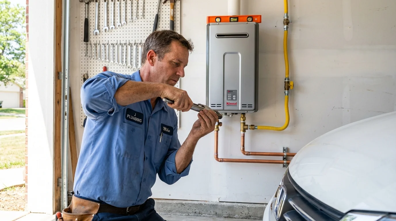 Tankless water heater installation by a Johns Plumbing LLC plumber in Peralta